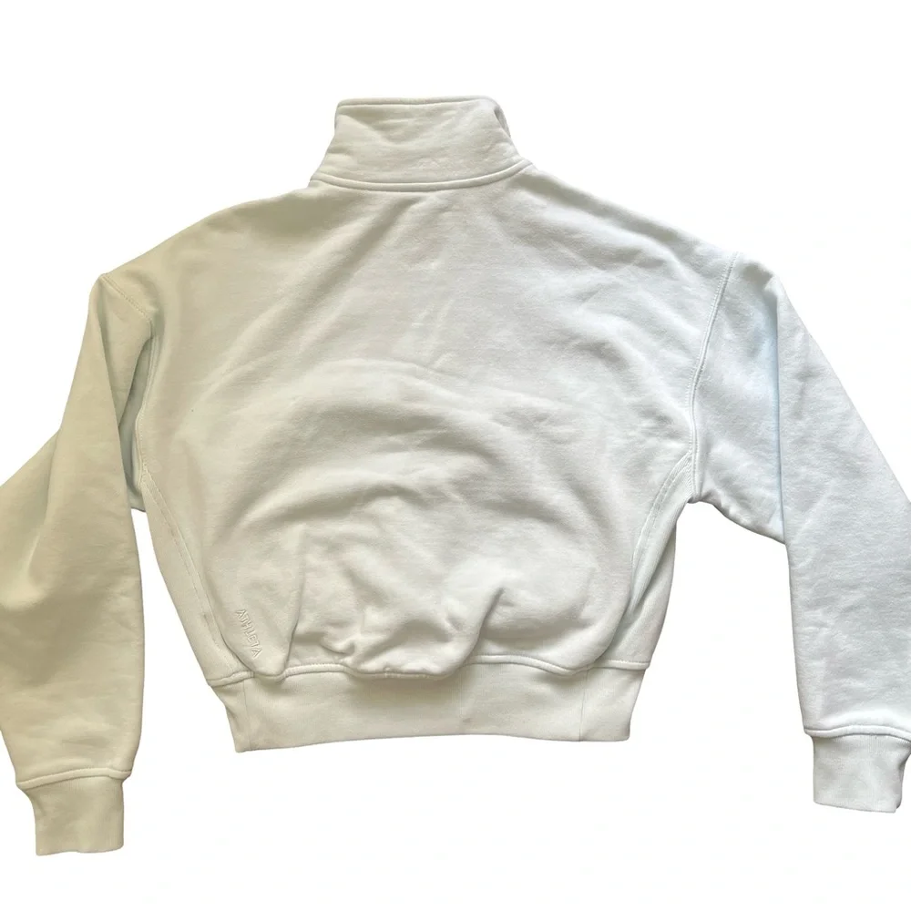 Athleta Light Blue/Green Half-Zip Crewneck Sweatshirt XXS